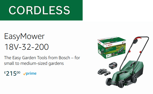 bosch cordless lawnmowers